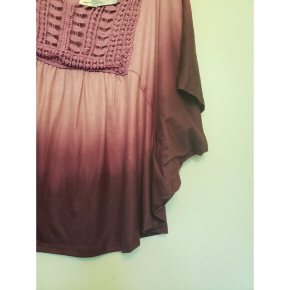Unity World Wear Womens M Blouse Pink Purple Ombre Amaranth Lace Girlcore NWT - Picture 3 of 5